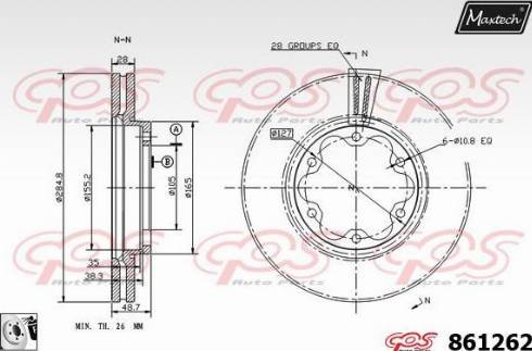 Maxtech 861262.0080 - Əyləc Diski furqanavto.az