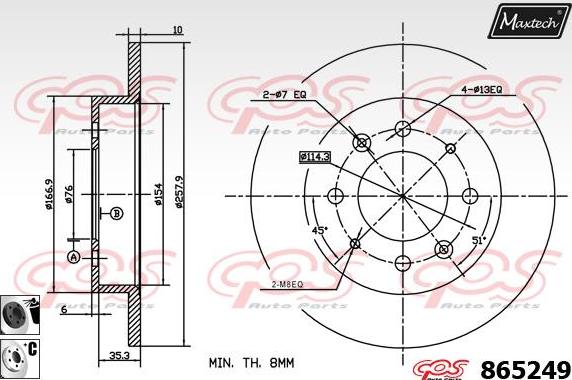 Maxtech 861209 - Əyləc Diski furqanavto.az