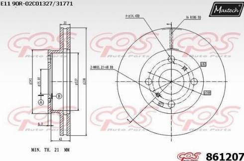 Maxtech 861207.0000 - Əyləc Diski furqanavto.az