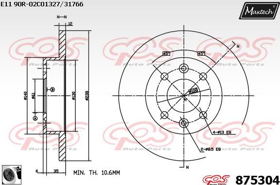 Maxtech 861280 - Əyləc Diski furqanavto.az