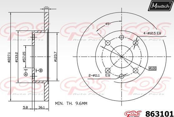 Maxtech 861238 - Əyləc Diski furqanavto.az