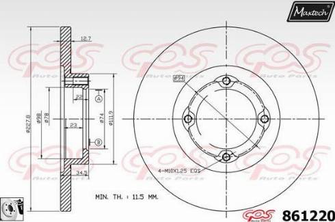 Maxtech 861220.0080 - Əyləc Diski furqanavto.az