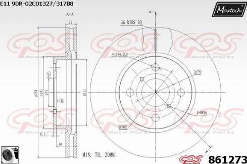 Maxtech 861273.0060 - Əyləc Diski furqanavto.az