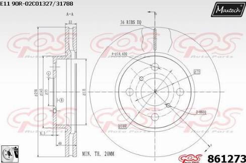 Maxtech 861273.0080 - Əyləc Diski furqanavto.az