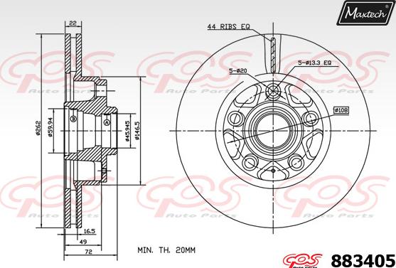 Maxtech 861277 - Əyləc Diski furqanavto.az