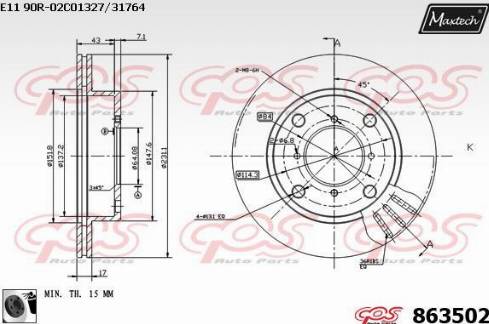 Maxtech 863502.0060 - Əyləc Diski furqanavto.az