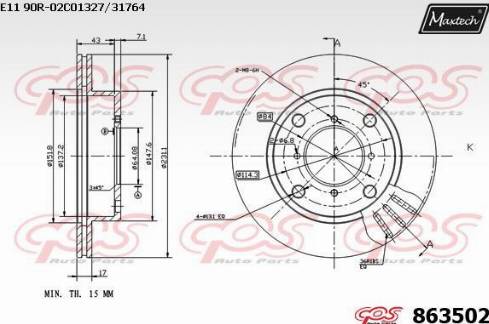 Maxtech 863502.0000 - Əyləc Diski furqanavto.az