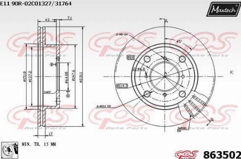 Maxtech 863502.0080 - Əyləc Diski furqanavto.az