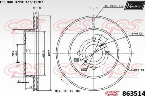 Maxtech 863514.0000 - Əyləc Diski furqanavto.az