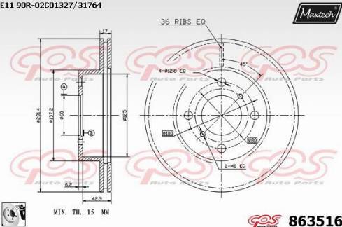 Maxtech 863516.0080 - Əyləc Diski furqanavto.az