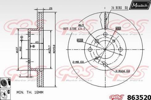 Maxtech 863520.6060 - Əyləc Diski furqanavto.az