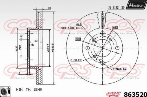 Maxtech 863520.0060 - Əyləc Diski furqanavto.az