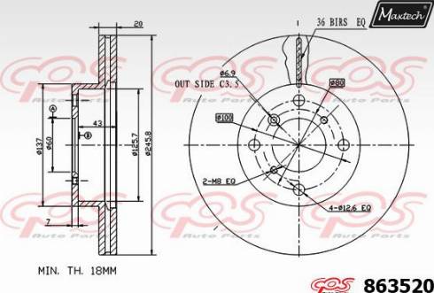 Maxtech 863520.0000 - Əyləc Diski furqanavto.az