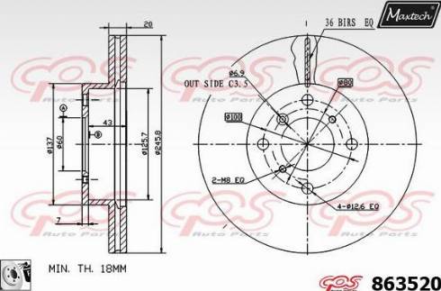 Maxtech 863520.0080 - Əyləc Diski furqanavto.az