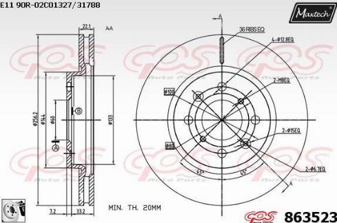 Maxtech 863523.0080 - Əyləc Diski furqanavto.az