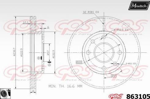 Maxtech 863105.0060 - Əyləc Diski furqanavto.az