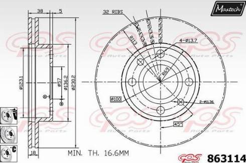 Maxtech 863114.6880 - Əyləc Diski furqanavto.az