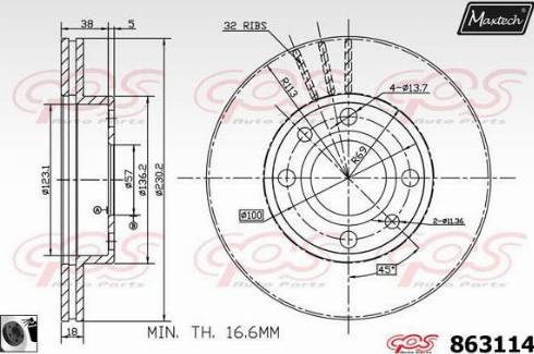 Maxtech 863114.0060 - Əyləc Diski furqanavto.az