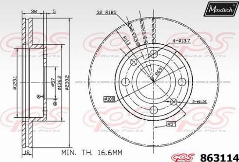 Maxtech 863114.0000 - Əyləc Diski furqanavto.az