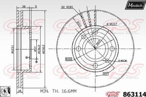 Maxtech 863114.0080 - Əyləc Diski furqanavto.az