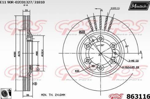 Maxtech 863116.0060 - Əyləc Diski furqanavto.az