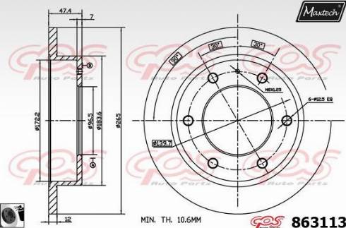 Maxtech 863113.0060 - Əyləc Diski furqanavto.az