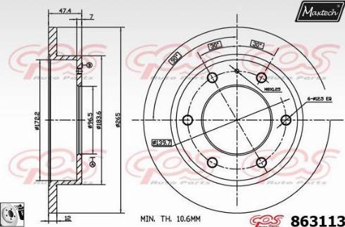 Maxtech 863113.0080 - Əyləc Diski furqanavto.az