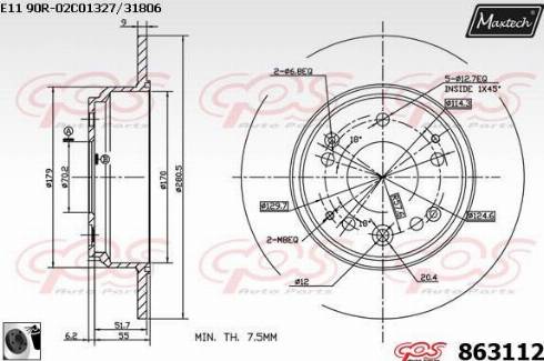 Maxtech 863112.0060 - Əyləc Diski furqanavto.az