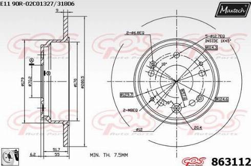 Maxtech 863112.0080 - Əyləc Diski furqanavto.az