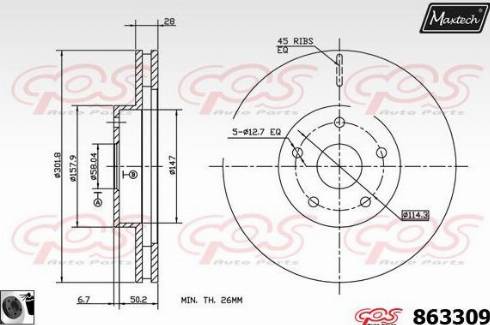 Maxtech 863309.0060 - Əyləc Diski furqanavto.az