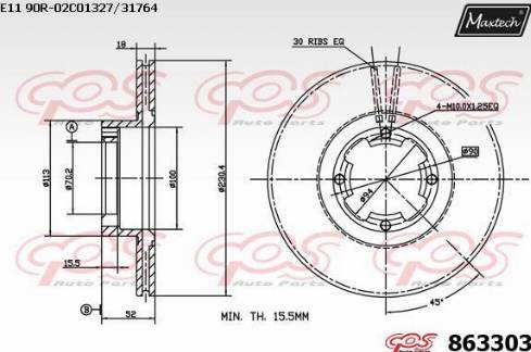 Maxtech 863303.0000 - Əyləc Diski furqanavto.az