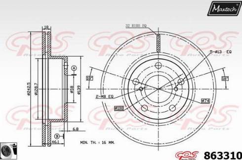 Maxtech 863310.0060 - Əyləc Diski furqanavto.az