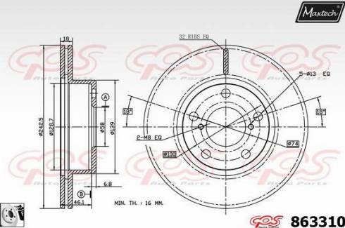 Maxtech 863310.0080 - Əyləc Diski furqanavto.az