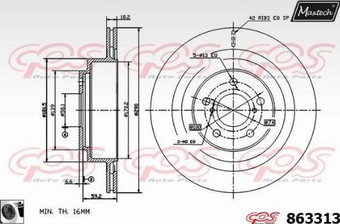 Maxtech 863313.0060 - Əyləc Diski furqanavto.az