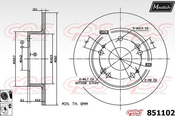 Maxtech 800108 - Bolt, əyləc diski furqanavto.az