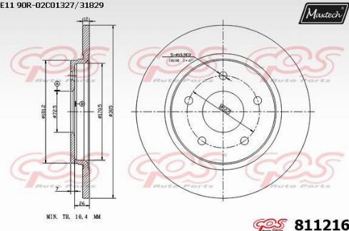 Maxtech 811216.0000 - Əyləc Diski furqanavto.az