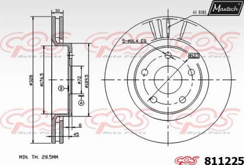 Maxtech 811225.0000 - Əyləc Diski furqanavto.az