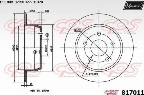 Maxtech 817011.0000 - Əyləc Diski furqanavto.az