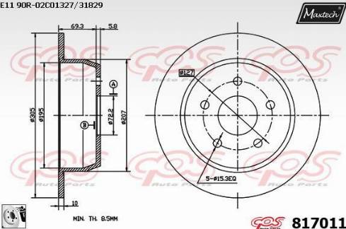 Maxtech 817011.0080 - Əyləc Diski furqanavto.az