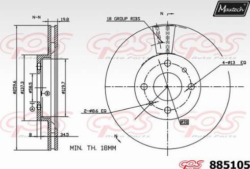 Maxtech 885105.0000 - Əyləc Diski furqanavto.az