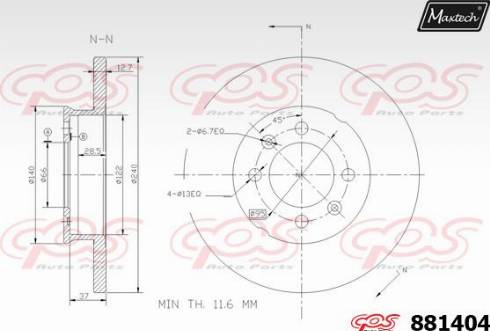 Maxtech 881404.0000 - Əyləc Diski furqanavto.az