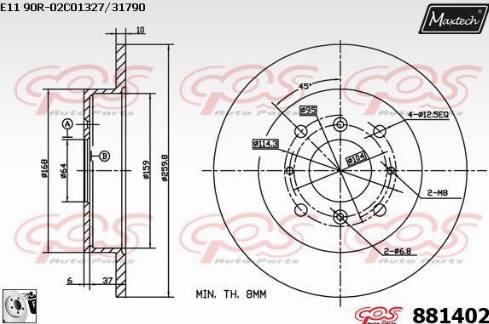 Maxtech 881402.0080 - Əyləc Diski furqanavto.az