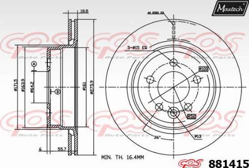 Maxtech 881415.0000 - Əyləc Diski furqanavto.az