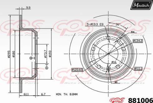 Maxtech 881006.0000 - Əyləc Diski furqanavto.az