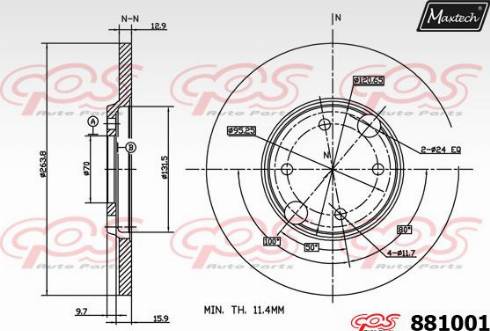 Maxtech 881001.0000 - Əyləc Diski furqanavto.az