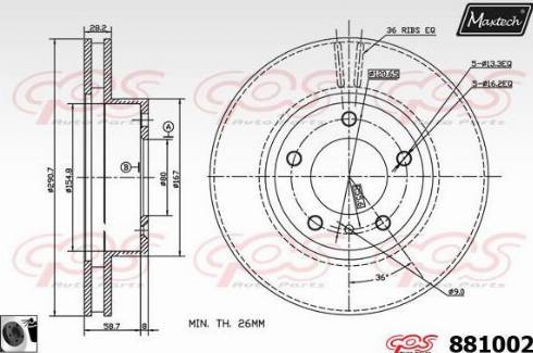 Maxtech 881002.0060 - Əyləc Diski furqanavto.az