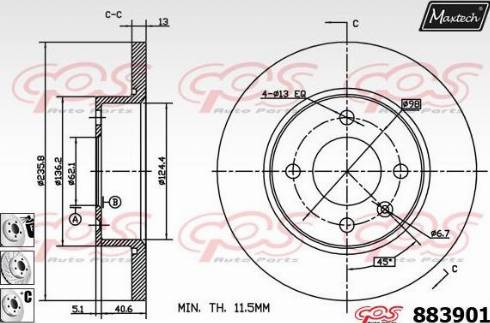 Maxtech 883901.6880 - Əyləc Diski furqanavto.az