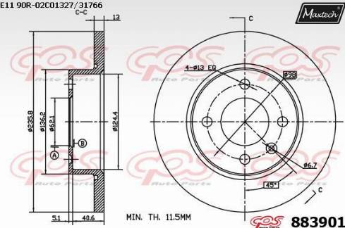 Maxtech 883901.0000 - Əyləc Diski furqanavto.az