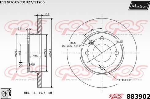 Maxtech 883902.0080 - Əyləc Diski furqanavto.az