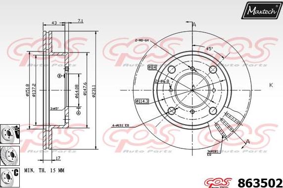 Maxtech 883443 - Əyləc Diski furqanavto.az